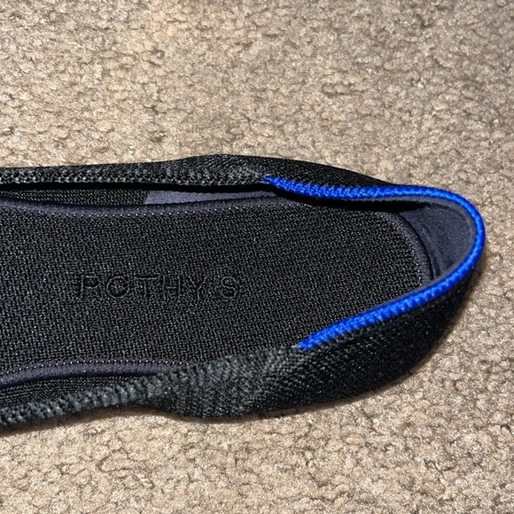 Rothy's Melange Knit Ballet Round Toe Flat Heathered Black 9.5 - Picture 7 of 9